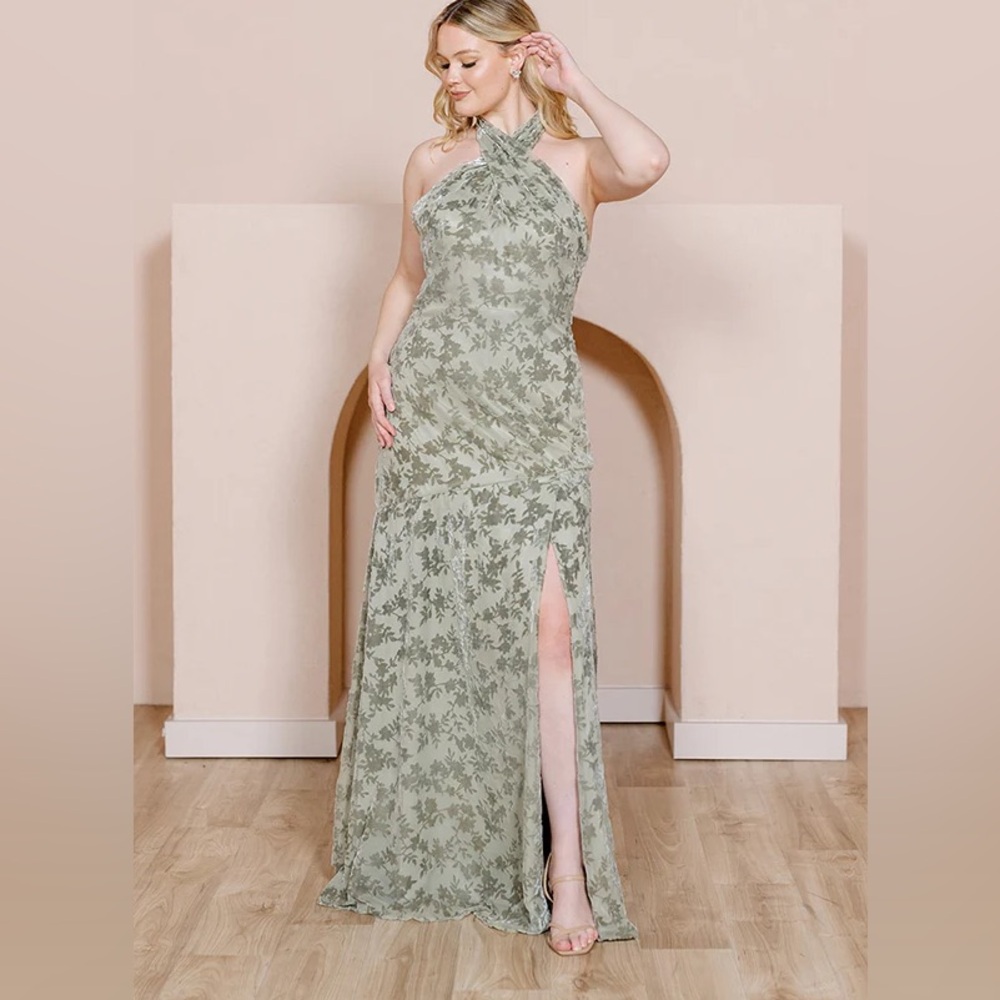 Revelry Athena Floral Burnout Velvet Dress Size 8